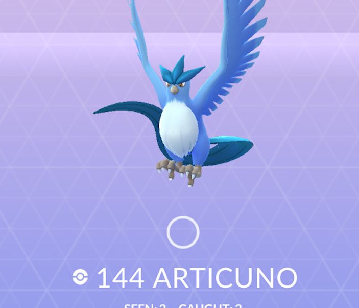 Articuno in Pokemon GO.