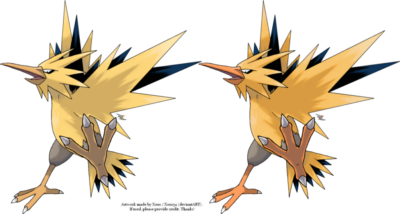 Shiny vs Non Shiny Zapdos