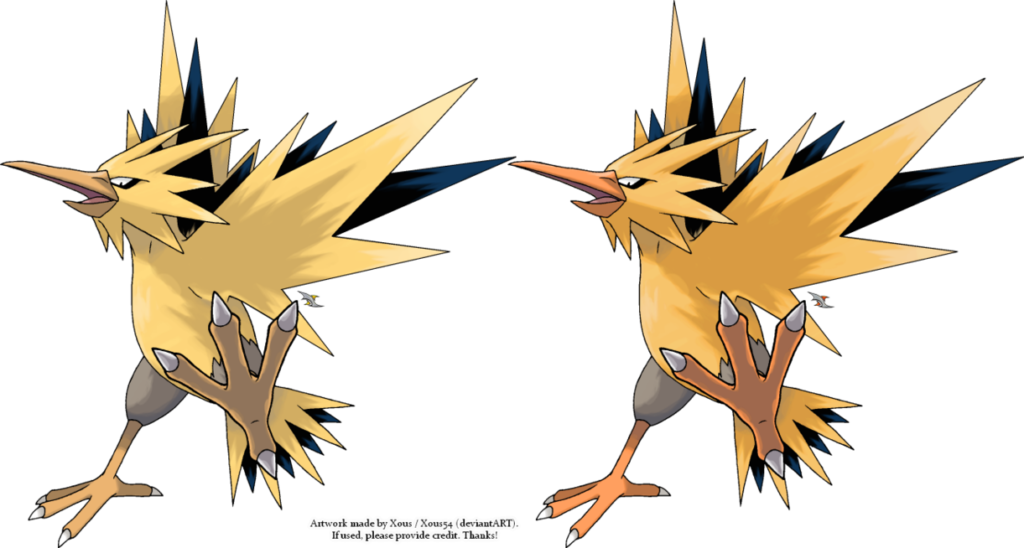 Shiny-vs-non-shiny-zapdos